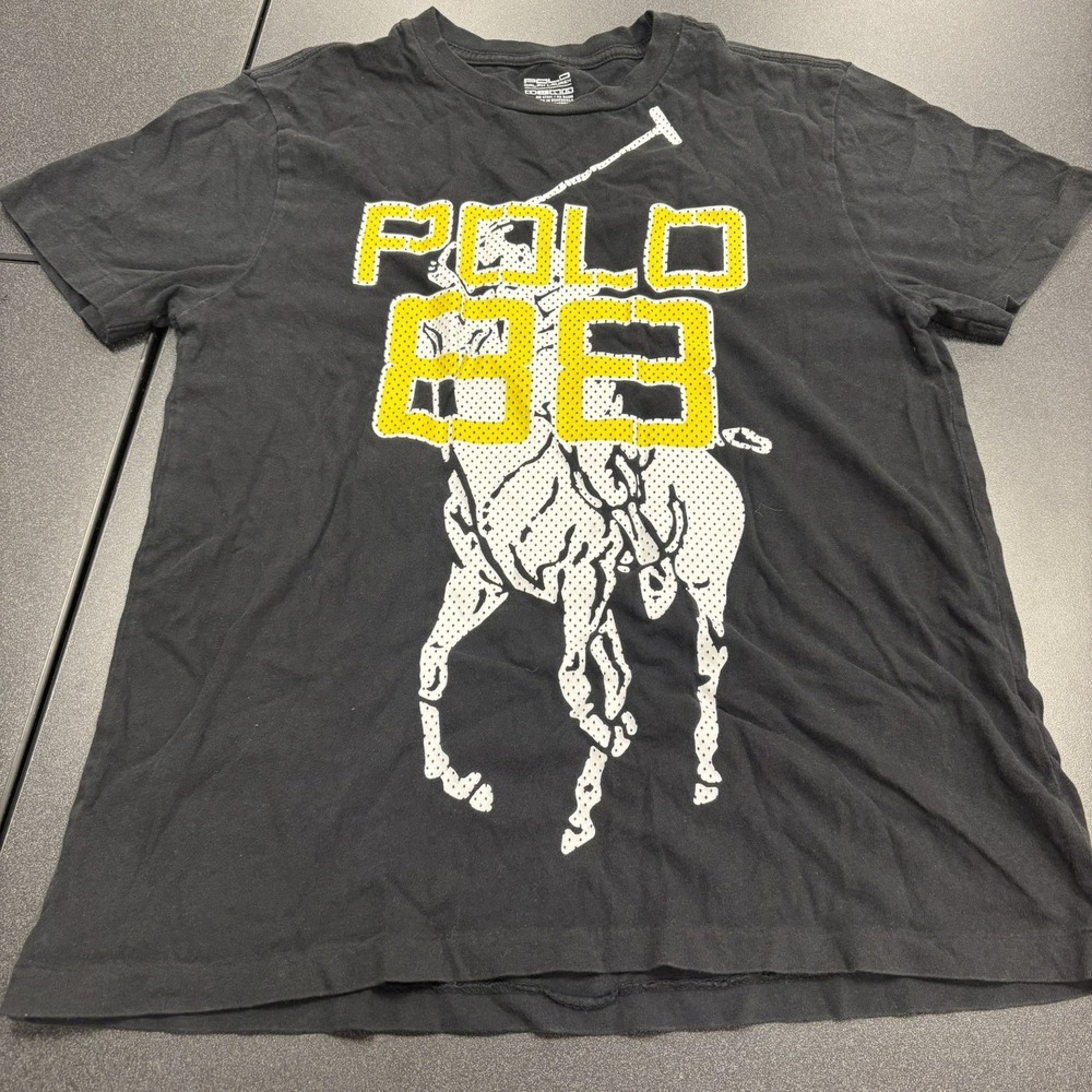 Polo Ralph Lauren Short Sleeve Shirt Crewneck Boys‎ Medium Black Large Pony